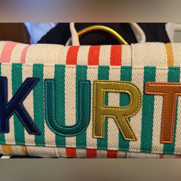 Kurt Geiger Multi Color Striped Southbank Tote Bag and dust bag - Picture 2 of 9